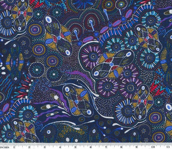 Bush Tucker after rain in NT blue by Mariyne Doolan