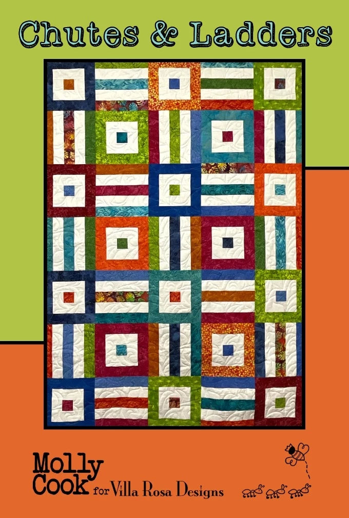 Chutes & Ladders Quilt Pattern is a smart design using Dreamtime Rolls (or other Jelly rolls) of 2.5" strips, combined with a unifying background fabric, showcasing interesting fabrics such as the Australian Aboriginal designs I sell here.