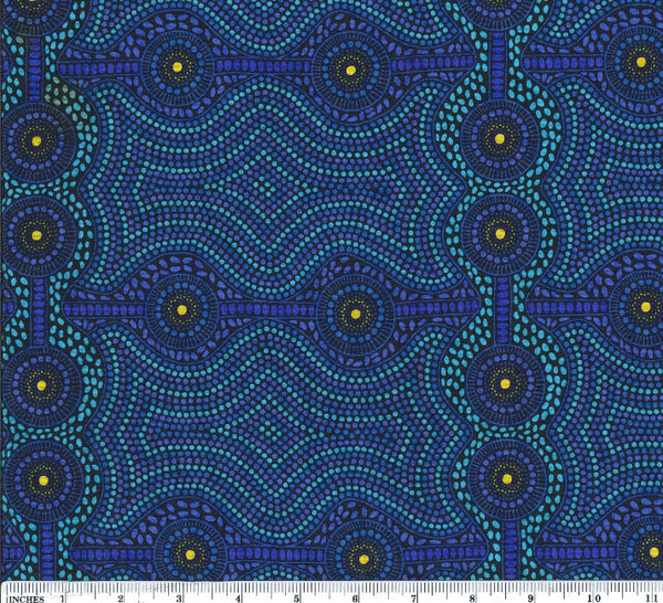 Desert Landscape Blue by Aboriginal Artist Roseanne Ellis