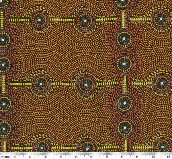 Desert Landscape Yellow by Aboriginal Artist Roseanne Ellis