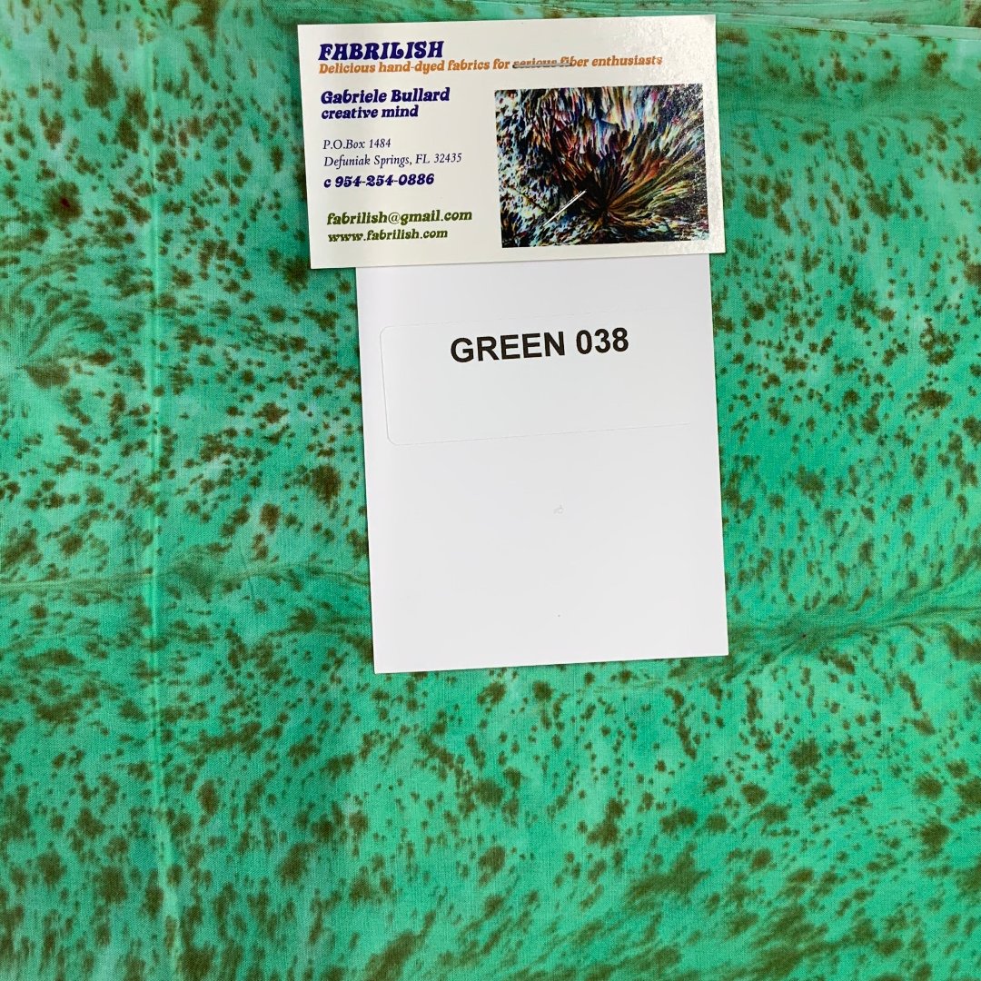 Splatter Dyed 100 % cotton fabric green 038