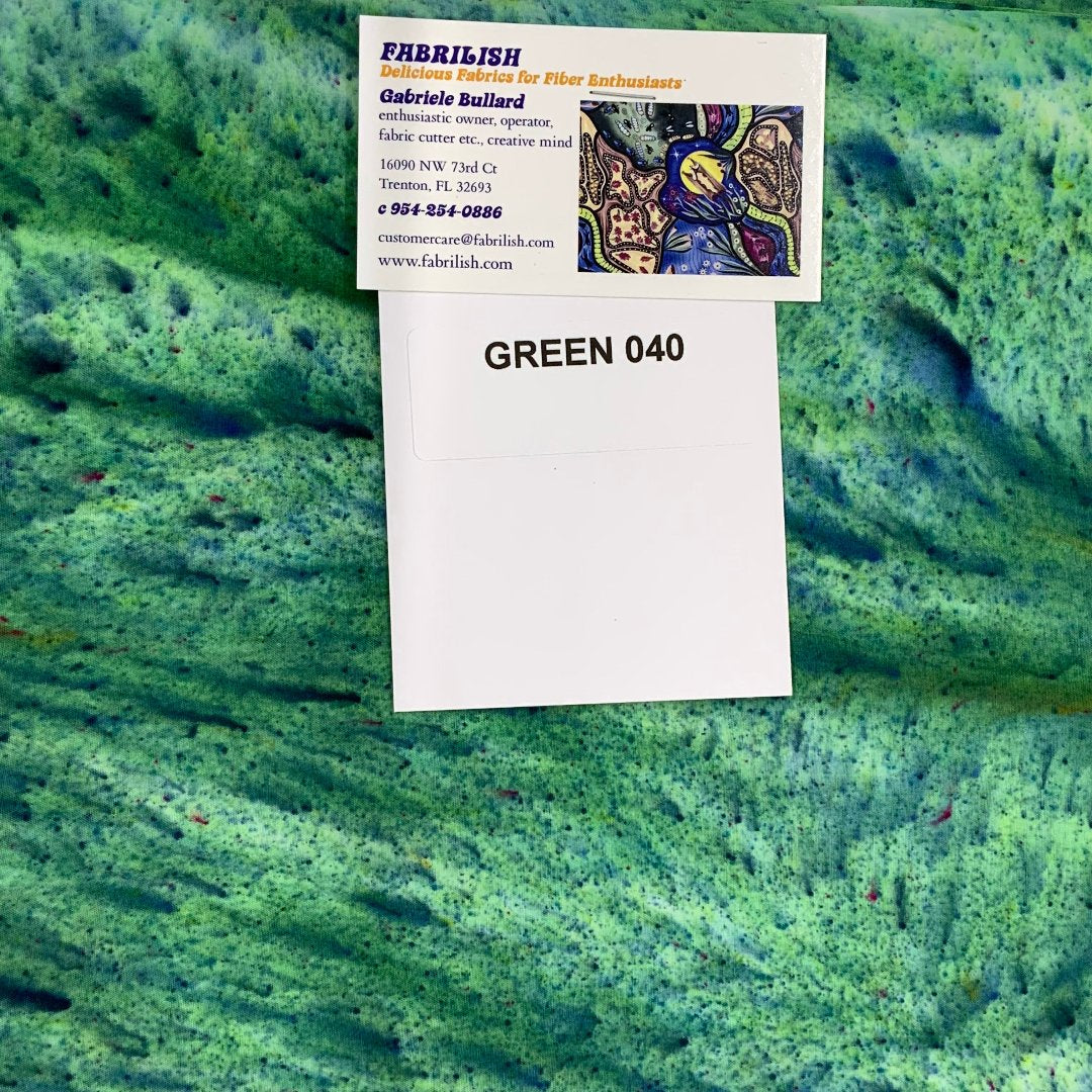 Splatter Dyed 100 % cotton fabric green 040