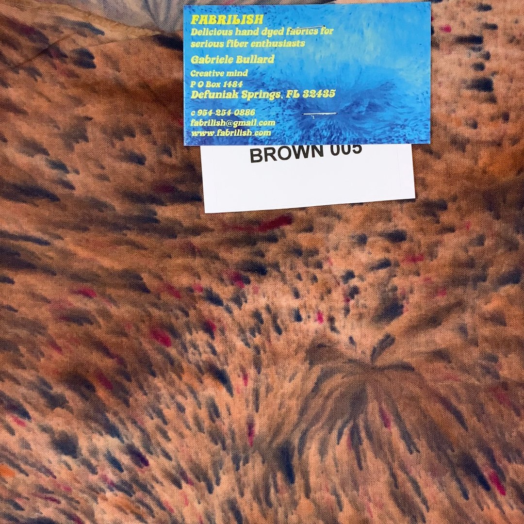 Hand Dyed 100 % cotton fabric brown 005