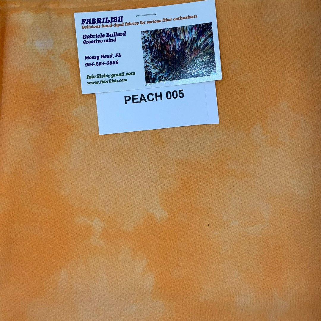 Hand Dyed 100 % cotton fabric peach 005