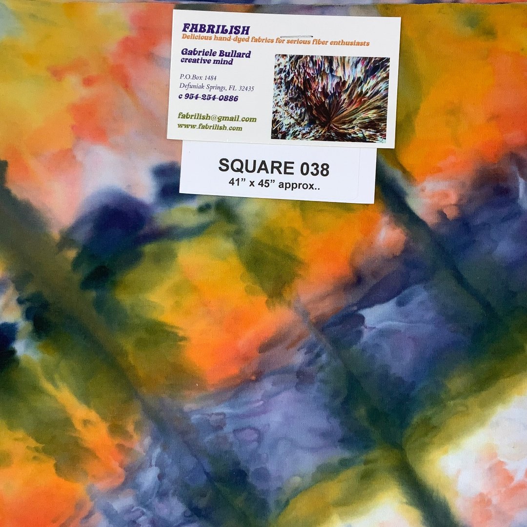 Hand Dyed 100 % cotton fabric square 038