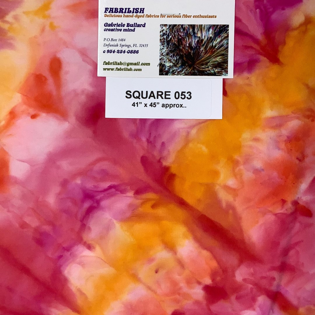 Hand Dyed 100 % cotton fabric square 053