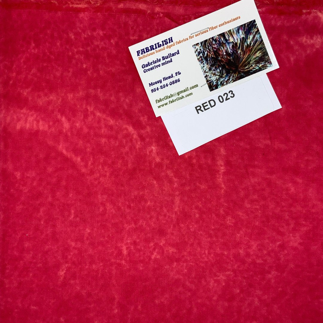 Hand Dyed 100 % cotton fabric red 023