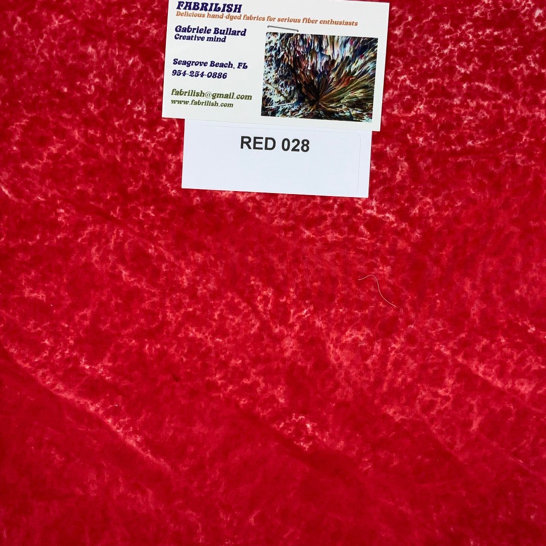 Hand Dyed 100 % cotton fabric red 028