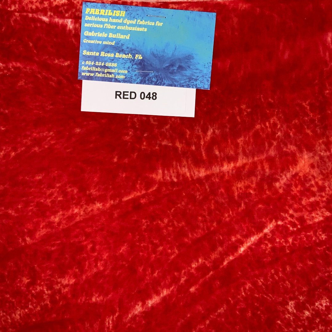 Hand Dyed 100 % cotton fabric red 048