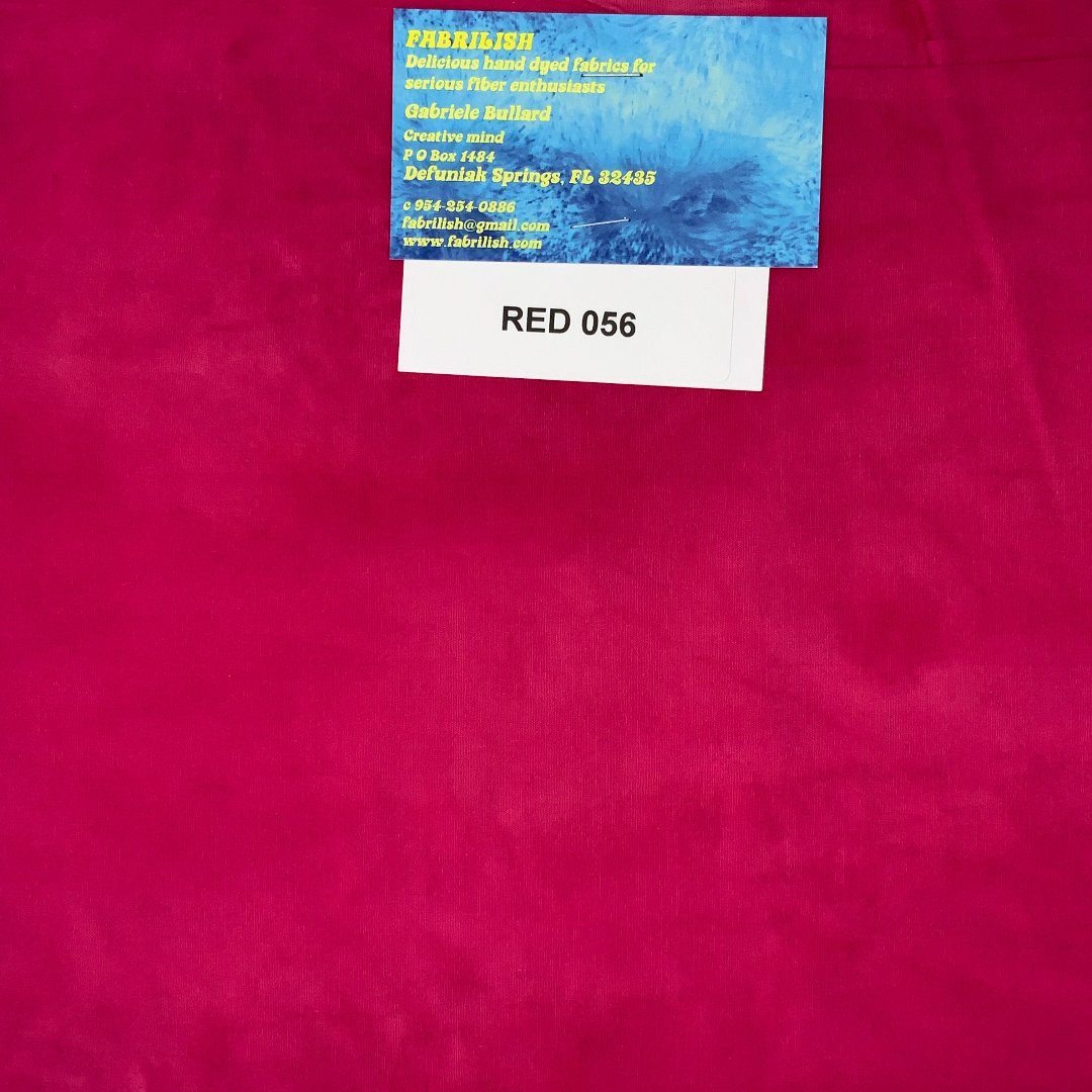 Hand Dyed 100 % cotton fabric red 056