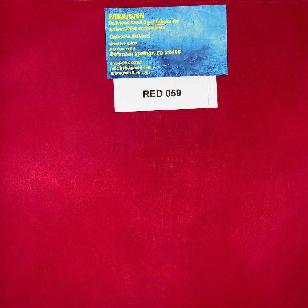 Hand Dyed 100 % cotton fabric red 059