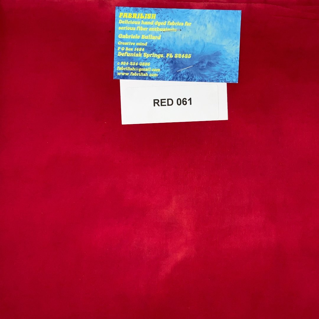 Hand Dyed 100 % cotton fabric red 061