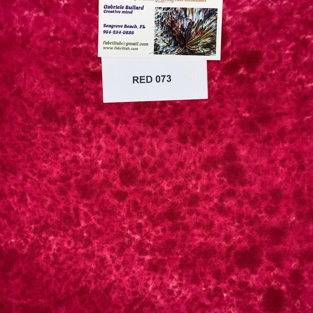 Hand Dyed 100 % cotton fabric red 073