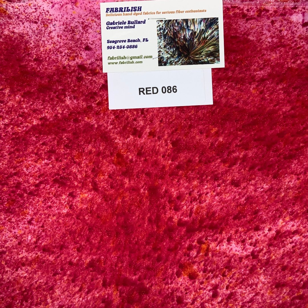 Hand Dyed 100 % cotton fabric red 086