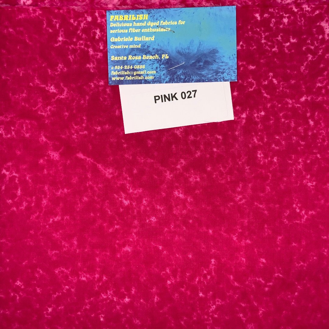 Hand Dyed 100 % cotton fabric pink 027