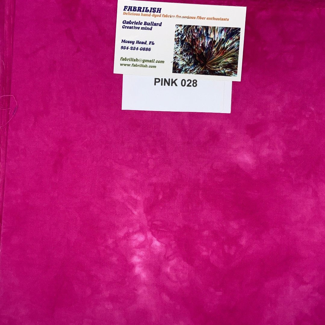 Hand Dyed 100 % cotton fabric pink 028