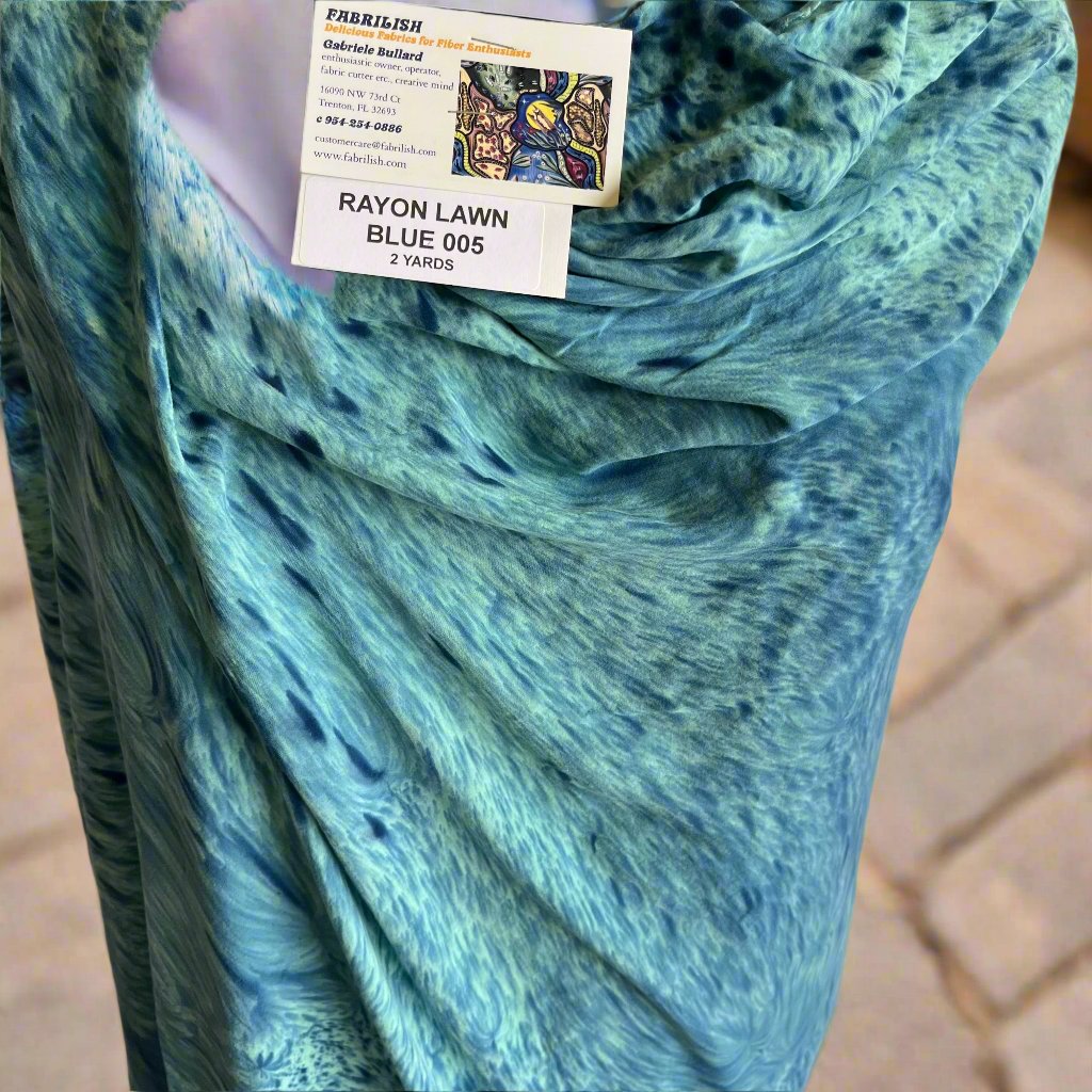 Rayon Lawn 2 yds blue 005