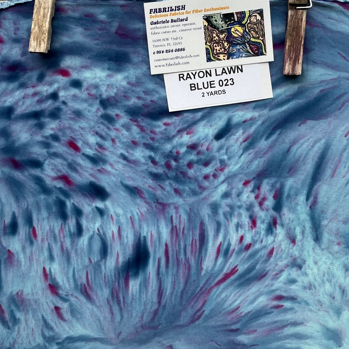 Rayon Lawn 2 yds blue 023
