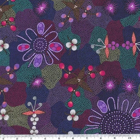 Bush Orange purple - Designed by Aboriginal artist Tanya Price