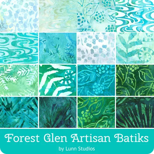 Forest Glen Artisan Batiks by Lunn Studio - Complete Collection 16 Fat Quarters 100 % cotton