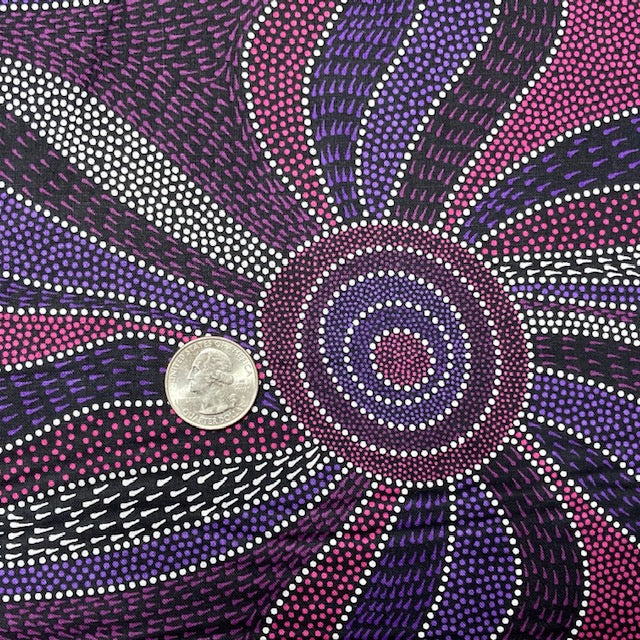 Special Buy Ladies Dancing with Water Paints purple Australian Aboriginal fabric by Roseanne Morton