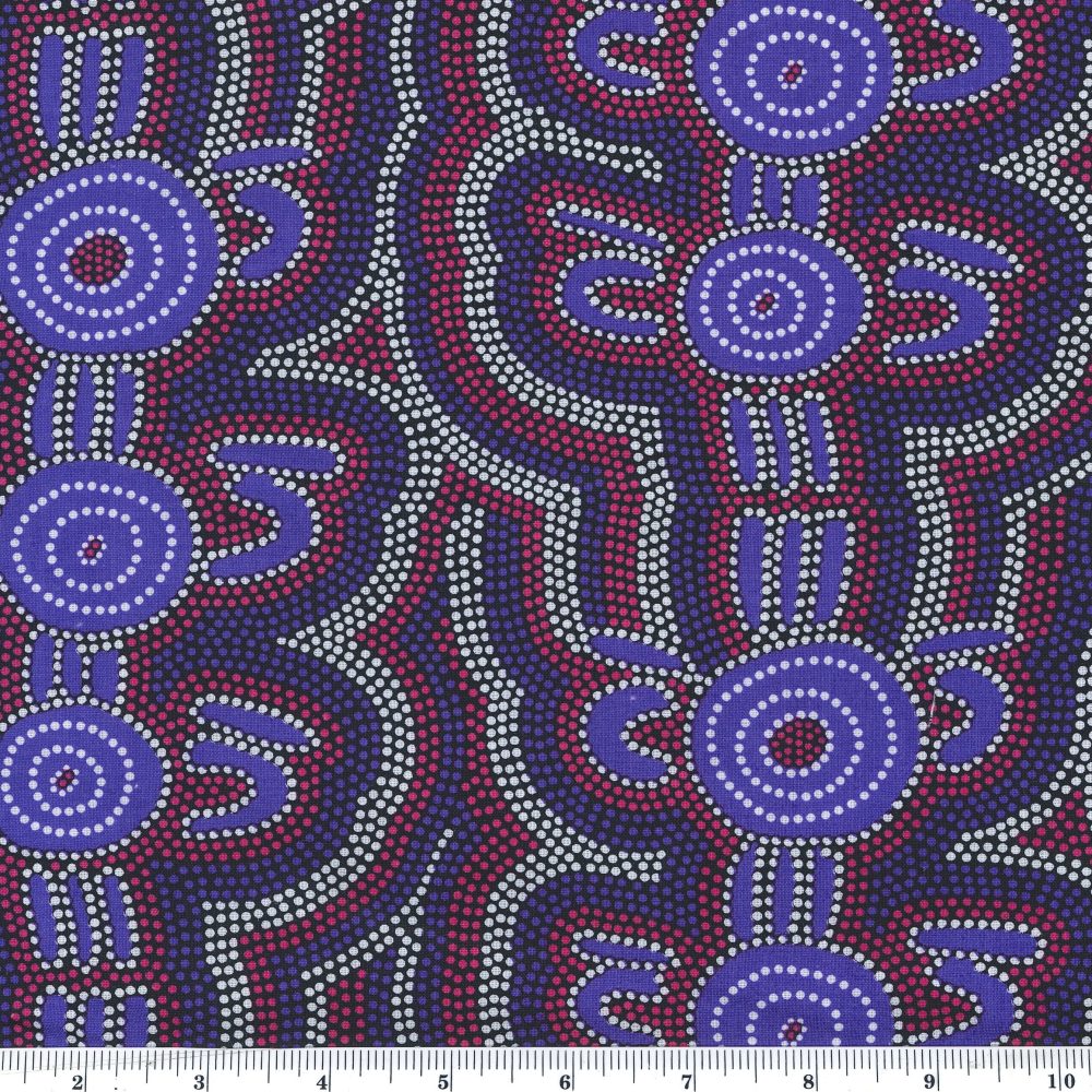 Special Buy - Women Dreaming 2 -purple - Australian Aboriginal fabric designed by Aileen