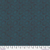 Tiny tealish blue dots arranged in ovals, on a charcoal background, reminiscent of Australian aboriginal art.