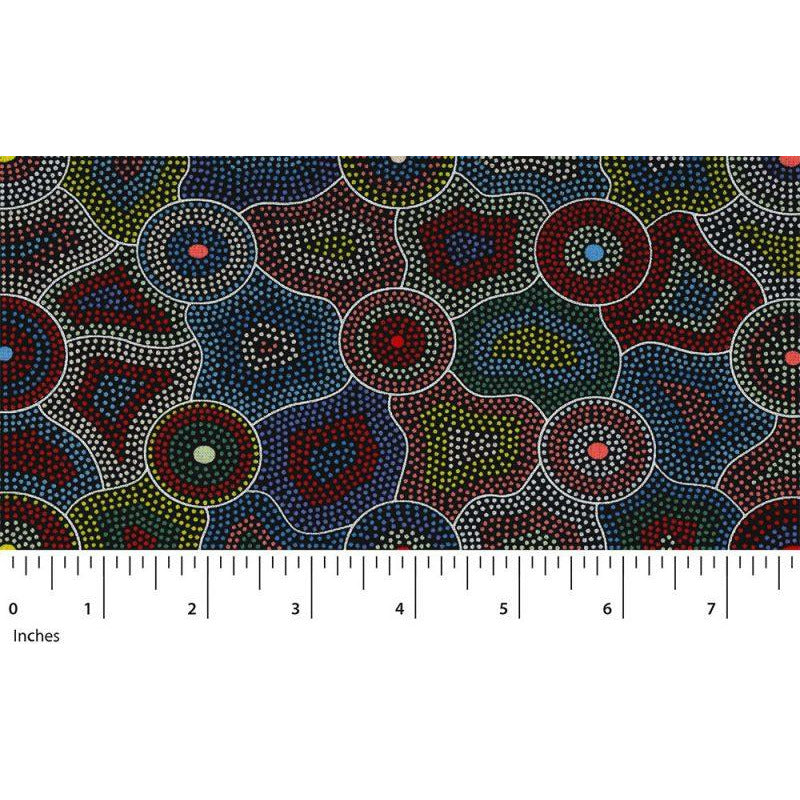 Special Buy Akuna Dreaming Red Australian Aboriginal fabric by Agnes Rubuntja