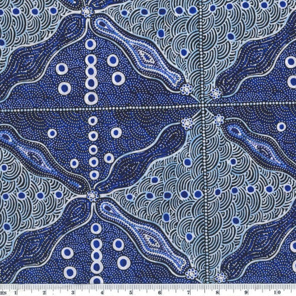 Bush Sweet Potato blue by Aboriginal Artist Audrey Napanangka Martin