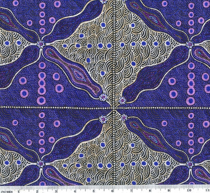 Special Buy - Bush Sweet Potato purple by Aboriginal Artist Audrey Napanangka Martin