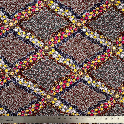 Special Buy -  Bush Waterhole burgundy - Designed by Aboriginal artist Tanya Price