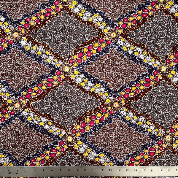 HBO Bush Waterhole burgundy - Designed by Aboriginal artist Tanya Price