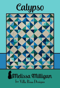 Calypso Quilt Pattern is a sparkling design using light and dark Fat Quarters to sew lots of half square triangles.