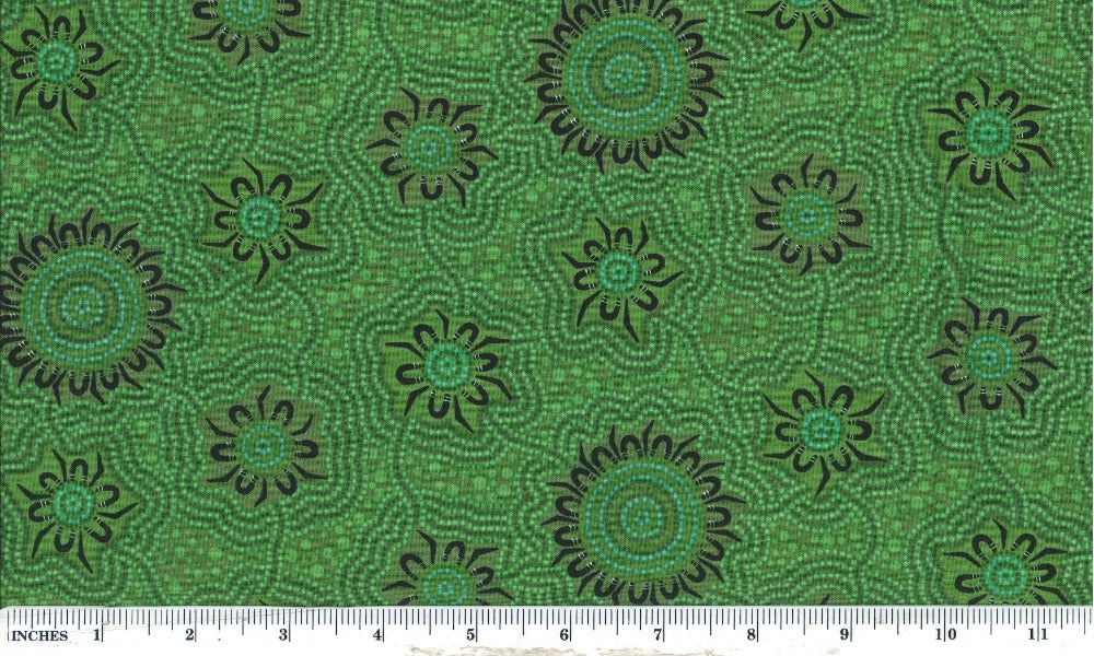 The gorgeous shades of green and black details make it perfect for a variety of uses, such as quilting, apparel, and home decor.