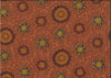 Its intricate designs of tents, people, and boomerangs in rich shades of brown and black make it ideal for various applications like quilting, apparel, and home decor.