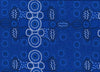 &nbsp;Campsite blue is a striking design in several brilliant shades of blue with white circle accents by Aboriginal Artist Bernadine Wallace.