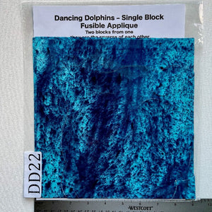 Dancing Dolphins Fusible Applique block made from Gabriele's hand dyed cotton-DD22