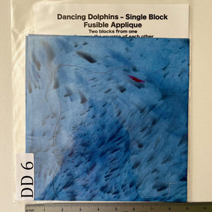 Dancing Dolphins Fusible Applique block made from Gabriele's hand dyed cotton-DD6