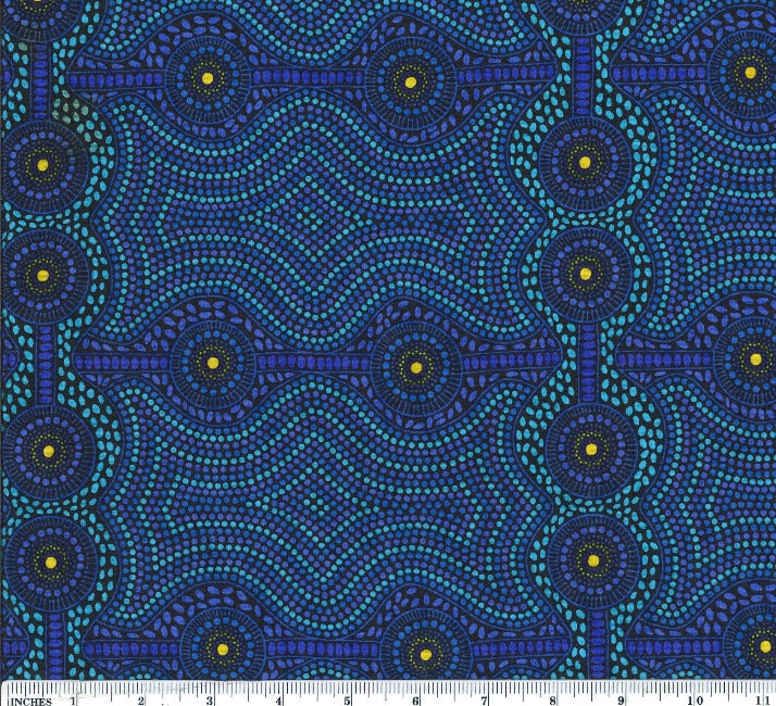 Desert Landscape Blue by Aboriginal Artist Roseanne Ellis