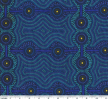 Desert Landscape Blue by Aboriginal Artist Roseanne Ellis