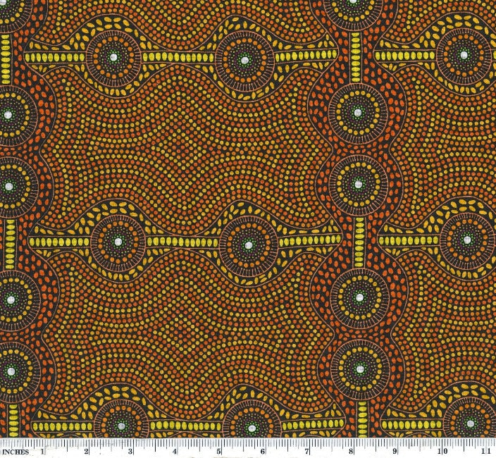 Desert Landscape Yellow by Aboriginal Artist Roseanne Ellis