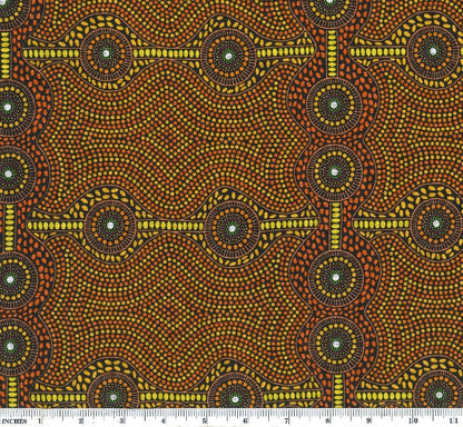 Desert Landscape Yellow by Aboriginal Artist Roseanne Ellis