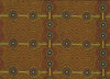 Desert Landscape yellow Australian fabric by aboriginal Artist Roseanne Ellis is a geometric  design in multiple shades of yellow, brown and orange.