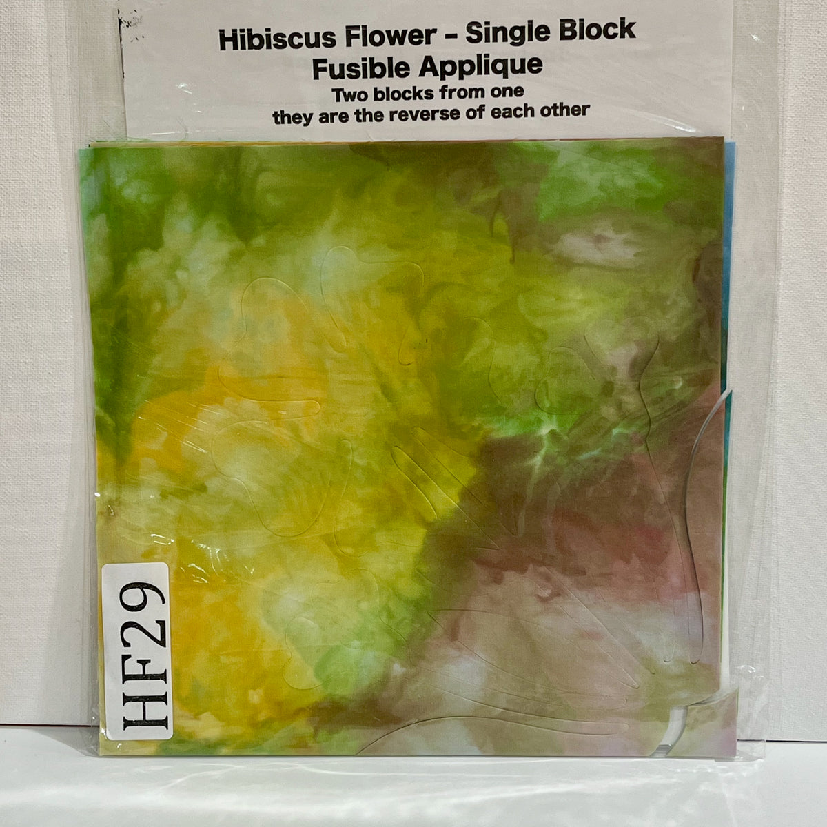 Hibiscus Flower Fusible Applique block made from Gabriele's hand dyed cotton-HF 29