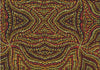 Honey Flowers blue by Tanya Price is an aboriginal design in warm shades of yellows, tans, golds and browns on a dark background. 