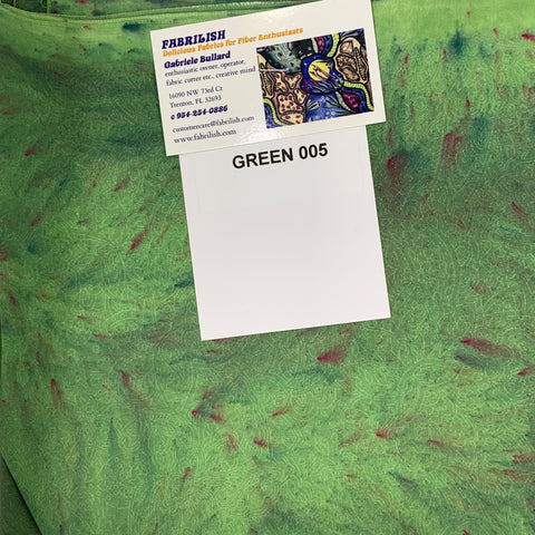 Splatter Dyed 100 % cotton fabric green 005