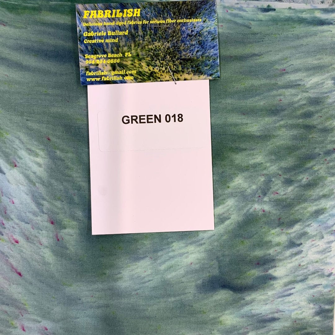 Splatter Dyed 100 % cotton fabric green 018