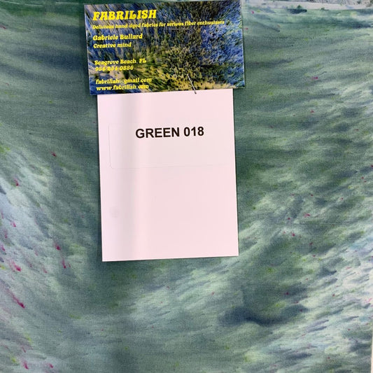 Splatter Dyed 100 % cotton fabric green 018