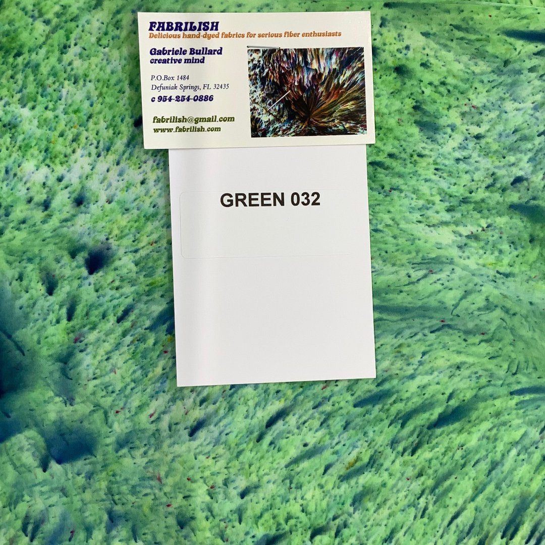 Splatter Dyed 100 % cotton fabric green 032