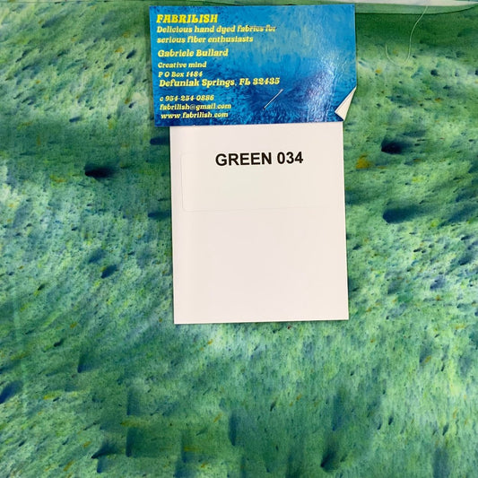 Splatter Dyed 100 % cotton fabric green 034